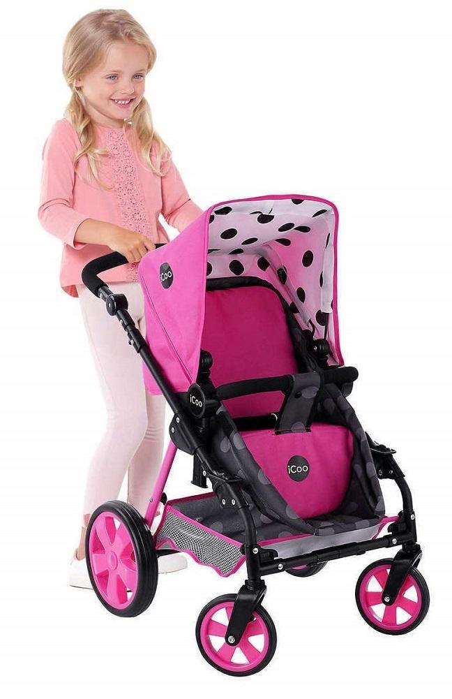 Hauck iCoo 3-in-1 Doll Stroller, Black and Pink – Paltux
