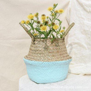 Flower Basket Storage Holder Plant Pot Seaweed knitting Garden Decoration Sundries Basket