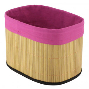 Bamboo Storage Basket Pink