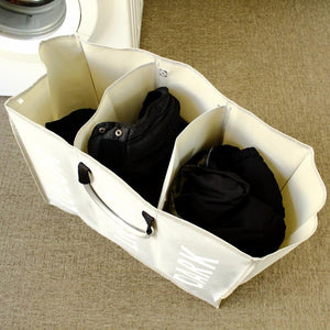 1PC Multifunction Collapsible Three Grid Dirty Clothes Laundry Basket Household Articles Storage Basket Laundry Hamper Organizer