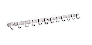 Products hook coat rack with 12 square hooks modern wall mounted ultra durable with solid steel construction brushed stainless steel finish super easy installation rust and water proof