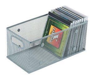 YBM Home Silver Mesh Magnetic Open Bin Storage Basket Organizer (11"x5.5")