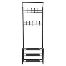 Load image into Gallery viewer, Budget friendly moorecastle multi purpose entryway shoes storage organizer hall tree bench with coat rack hooks clothes stand perfect home furniture