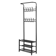 Load image into Gallery viewer, Best seller  moorecastle multi purpose entryway shoes storage organizer hall tree bench with coat rack hooks clothes stand perfect home furniture