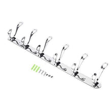 Load image into Gallery viewer, Latest arplis wall mounted hooks stainless steel rack wall hanger with 6 double hooks design coat towel rail hook for foyer hallways and bedrooms