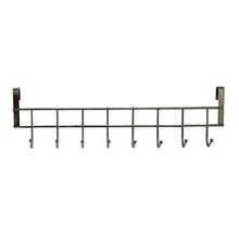 Load image into Gallery viewer, Featured 8 double hook over the door hanger by kurtzy stainless steel organizer rack for coat towel bag hat or robe polished silver chrome finish no mounting or fixings required