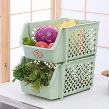 Load image into Gallery viewer, Plastic Storage Basket Stackable Vegetables Fruit Kitchen Organizer