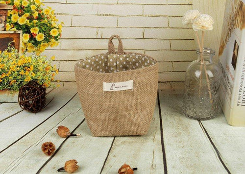 Hanging Linen Storage Basket Foldable Storage Basket  Organizer Storage Bag
