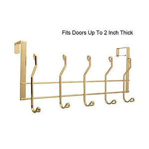 Home ruiling 2 pack gold over the door hooks 10 hanger rack organizer for home office hanger coats hats towels more use
