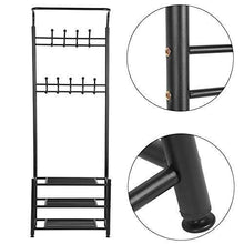 Load image into Gallery viewer, Budget moorecastle multi purpose entryway shoes storage organizer hall tree bench with coat rack hooks clothes stand perfect home furniture