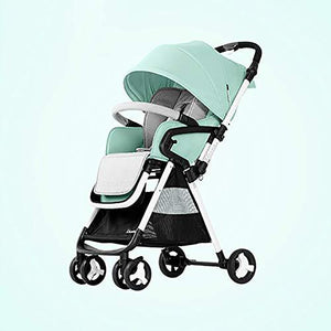 Baby from Birth Folding Pushchairs, Light Breathable Compact Travel System Safe Comfortable Prams-Green