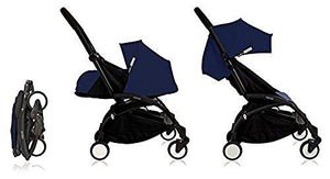 Babyzen Yoyo+ Stroller Complete - Black Frame - 0+ Newborn Pack - 6+ Color Pack - Air France Blue