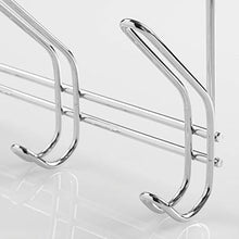 Load image into Gallery viewer, The best interdesign 43912 classico over door storage rack organizer hooks for coats hats robes clothes or towels 3 dual hooks chrome