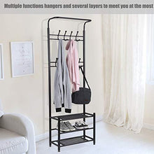 Load image into Gallery viewer, Buy now moorecastle multi purpose entryway shoes storage organizer hall tree bench with coat rack hooks clothes stand perfect home furniture