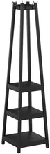 Load image into Gallery viewer, Amazon roundhill furniture vassen coat rack with 3 tier storage shelves black finish