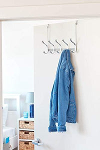 Shop here arkbuzz over door storage rack organizer hooks for coats hats robes clothes or towels 5 dual hooks chrome