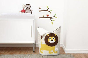 3 Sprouts Baby Storage Basket Organizer Bin Laundry Hamper for Nursery Clothes, Lion
