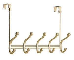 Order now mdesign over door 10 hook steel storage organizer rack for coats hoodies hats scarves purses leashes bath towels robes gold brass