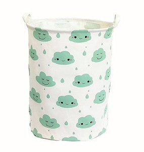 19.7 Large Sized Waterproof Foldable Laundry Hamper Bucket,Dirty Clothes Laundry Basket, Bin Storage Organizer For Toy Collection,Canvas Storage Basket With Stylish Cartoon Design(Cloud)