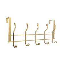 Load image into Gallery viewer, Heavy duty ruiling 2 pack gold over the door hooks 10 hanger rack organizer for home office hanger coats hats towels more use