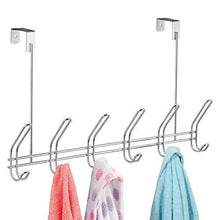 Load image into Gallery viewer, Amazon best interdesign classico over door organizer hooks 6 hook storage rack for coats hats robes or towels chrome