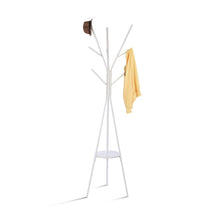 Load image into Gallery viewer, Home home bi coat rack stand coat hanger with 9 hooks for holding jacket hat purse white