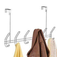 Load image into Gallery viewer, Best interdesign classico over door organizer hooks 6 hook storage rack for coats hats robes or towels chrome