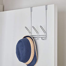 Load image into Gallery viewer, Storage interdesign 43912 classico over door storage rack organizer hooks for coats hats robes clothes or towels 3 dual hooks chrome