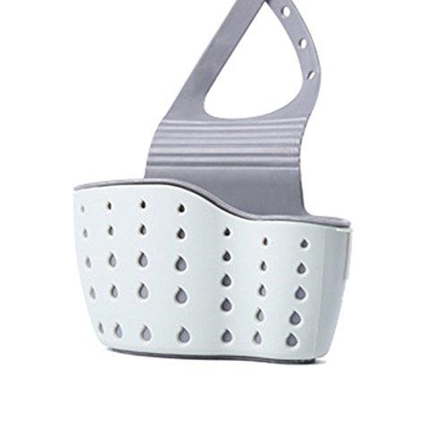 Hanging Sponge Holder Sink Rack Kitchen Brush Organizer Bathroom Soap Storage Basket (Green)