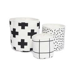 Storage . Set of 3 Stacking Stash Bags - Cross / Grid / Dash