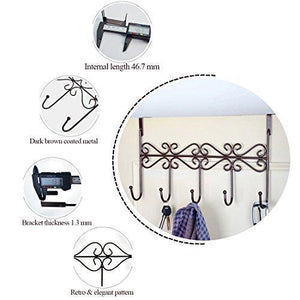 The best obmwang over the door 5 hook rack decorative organizer hooks for clothes coat hat belt towels stylish over door hanger for home or office use l x w x h 15 x 2 x 9 inch