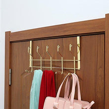 Load image into Gallery viewer, Kitchen ruiling 2 pack gold over the door hooks 10 hanger rack organizer for home office hanger coats hats towels more use