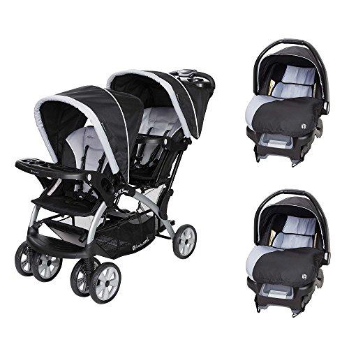 Baby Trend Sit N Stand Tandem Stroller + Car Seats (2) Travel System, Stormy