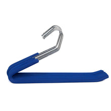 Load image into Gallery viewer, Shop absolutely perfect open end trouser hangers slack pant hanger with non slip foam coated blue 5 pack