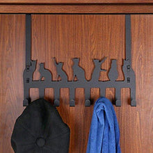 Load image into Gallery viewer, Buy wintek over the door hook hanger heavy duty organizer rack for towel coat bag 8 hooks black