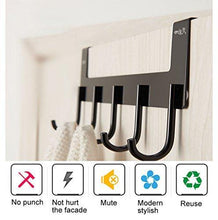 Load image into Gallery viewer, Best seller  over the door hook hanger rongyuxuan heavy duty organizer for coat clothes towel bag robe 5 hooks wall mount tool holder for home storage organizer aluminum
