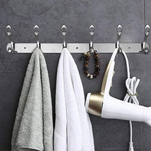 Load image into Gallery viewer, Great arplis wall mounted hooks stainless steel rack wall hanger with 6 double hooks design coat towel rail hook for foyer hallways and bedrooms