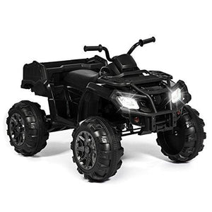 Best Choice Products 12V Powered Extra-Large Kids ATV Quad 4 Wheeler Ride On With Spring Suspension, MP3 Player, Lights, Storage Basket- Black