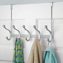 Load image into Gallery viewer, Cheap vibrynt decorative over door hook metal storage organizer rack for coats hoodies hats scarves purses leashes bath towels robes men and women clothing