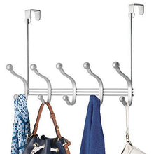 Load image into Gallery viewer, Buy vibrynt decorative over door hook metal storage organizer rack for coats hoodies hats scarves purses leashes bath towels robes men and women clothing