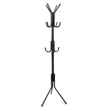 Load image into Gallery viewer, Buy now topvork standing coat rack hanger holder hooks for dress jacket hat and umbrella tree stand with base metal black