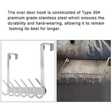 Load image into Gallery viewer, Explore yumore door hanger stainless steel heavy duty over the door hook for coats robes hats clothes towels hanging towel rack organizer easy install space saving bathroom hooks