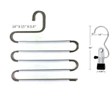 Load image into Gallery viewer, Buy multi pants hanger with pant hangers space saving non slip stainless steel with white silicone coating use for jeans pants towel scarf tie