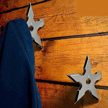 Load image into Gallery viewer, Purchase coat hooks ninja throwing darts star stainless steel creative wall door hook clothes hats hanger holder home decoration 5 pcs