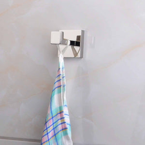 Save on luxury 304 stainless steel bathroom single towel hook robe chrome wall mount coat hat door hook hanger mirror polished bathroom accessories 5pcs 5