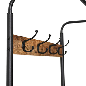 Results ironck coat rack free standing hall tree entryway bench entryway organizer vintage industrial coat stand 3 in 1 design wood look accent furniture with stable metal frame easy assembly