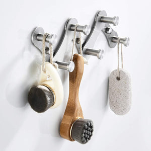 Selection diy towel hooks wall mounted stainless steel coat hooks for bathroom 6 hooks brushed nickel