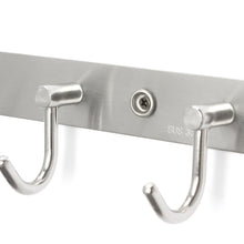Load image into Gallery viewer, Shop for arks royal wall coat hooks solid stainless steel hanger rail durable hook rack for clothes bags or keys brushed stainless steel finish 8 hooks