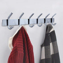 Load image into Gallery viewer, Latest homeideas 17 inch coat hook rail sus304 stainless steel coat bath towel hook hanger with heavy duty double 6 hooks brushed finish