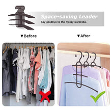 Load image into Gallery viewer, Amazon best upra shirt hangers space saving plastic 5 pack durable multi functional non slip clothes hangers closet organizers for coats jackets pants dress scarf dorm room apartment essentials